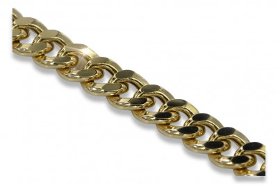 Italian yellow 14k gold Gourmette diamond cut bracelet cb111y