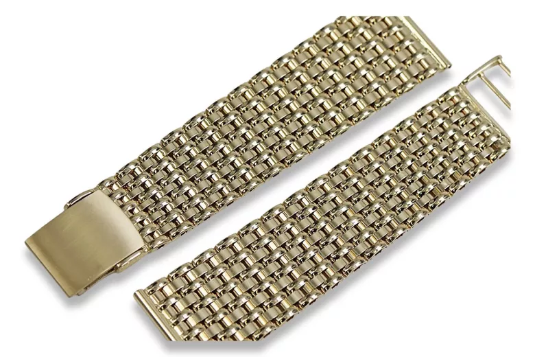 Italienisches gelbes Herrenuhrenarmband aus 14 Karat Gold mbw013y