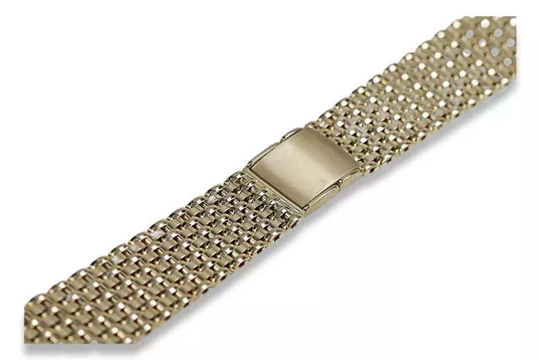 Italienisches gelbes Herrenuhrenarmband aus 14 Karat Gold mbw013y