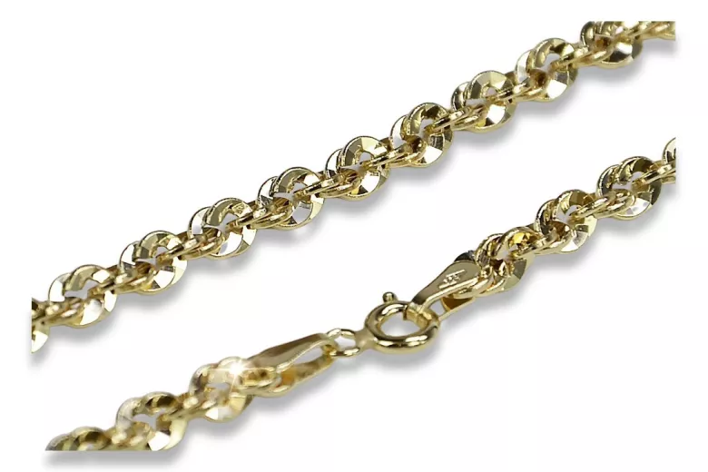 Chaîne Corde Singapour en or jaune 14 carats 585 italien cc074y