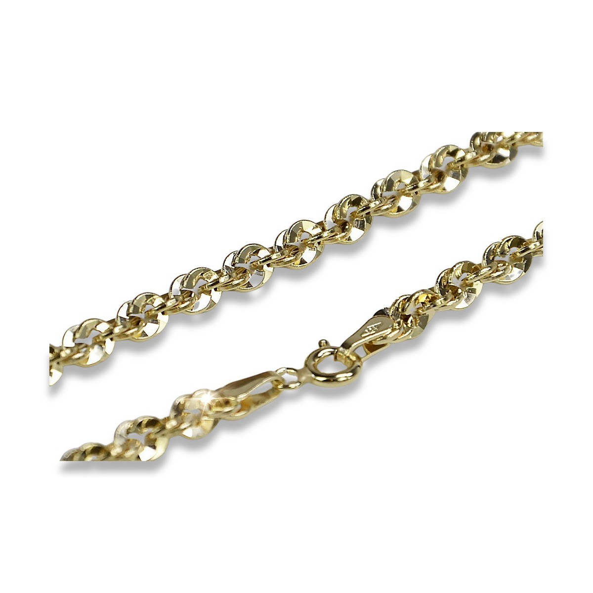 Italienische gelbe 14-Karat-585-Gold-Rope-Singapur-Kette cc074y