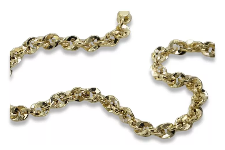 Chaîne Corde Singapour en or jaune 14 carats 585 italien cc074y