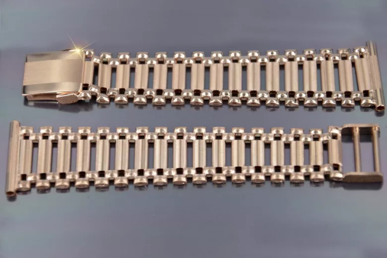 Vintage rose pink 14k 585 man's gold watch bracelet mbw002r