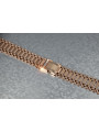 Rosa rusa rosa 14k 585 pulsera de reloj de hombre de oro mbw002r