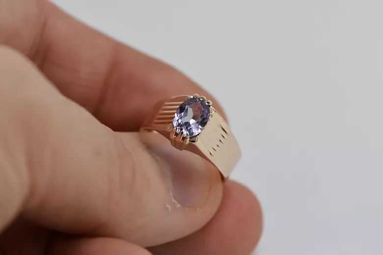 Russe soviétique rose 14k 585 or Alexandrite Rubis Émeraude Saphir Zircon bague vrc007