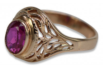 Ruso Soviet rosa 14k 585 oro Alejandrita Rubí Esmeralda Zafiro Zircón anillo vrc012