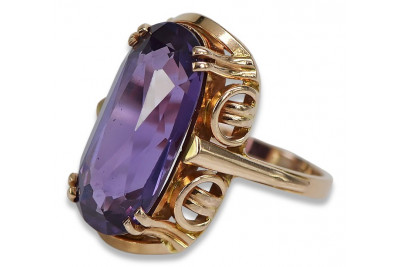 Bague Russe Soviétique Rose Or 14K Alexandrite Rubis Émeraude Saphir Zircon 585 vrc038