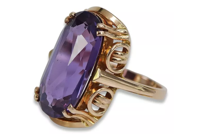 Russe soviétique rose 14k 585 or Alexandrite Rubis Émeraude Saphir Zircon bague vrc038