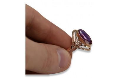 Руски съветски роза 14k 585 злато Александрит Рубин Изумруд Сапфир Циркон пръстен vrc039