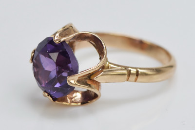 Russe soviétique rose 14k 585 or Alexandrite Rubis Émeraude Saphir Zircon bague vrc042
