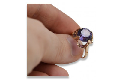 Russe soviétique rose 14k 585 or Alexandrite Rubis Émeraude Saphir Zircon bague vrc042