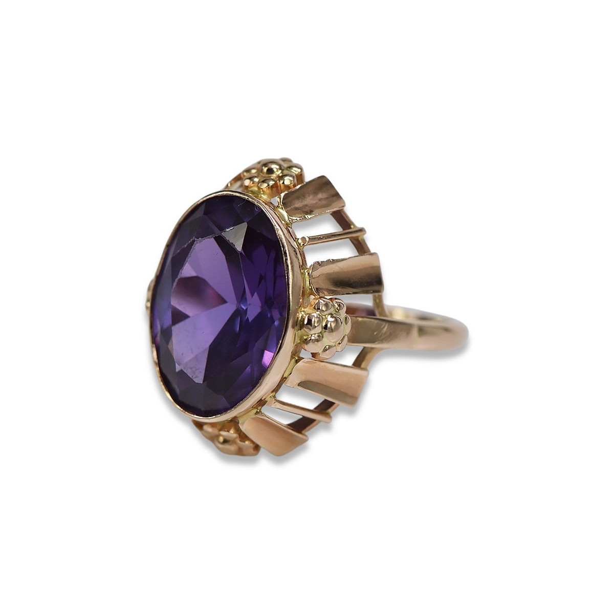 Russe soviétique rose 14k 585 or Alexandrite Rubis Émeraude Saphir Zircon bague vrc043