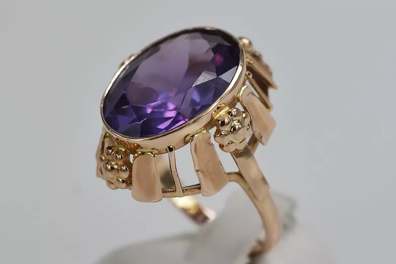 Russe soviétique rose 14k 585 or Alexandrite Rubis Émeraude Saphir Zircon bague vrc043