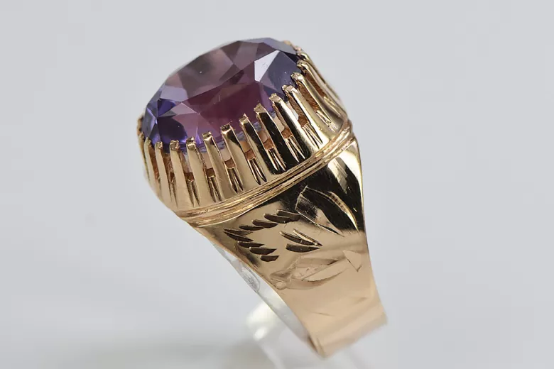 Russe soviétique rose 14k 585 or Alexandrite Rubis Émeraude Saphir Zircon bague vrc066