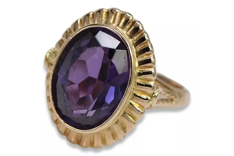 Sovietic rus a crescut 14k 585 aur Alexandrite Ruby Emerald Safir Zircon inel vrc136