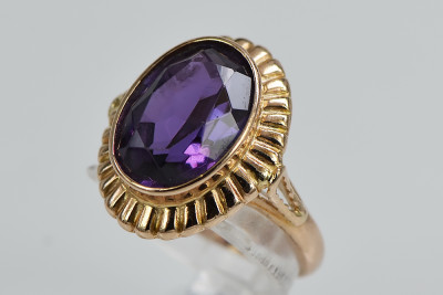 Sovietic rus a crescut 14k 585 aur Alexandrite Ruby Emerald Safir Zircon inel vrc136
