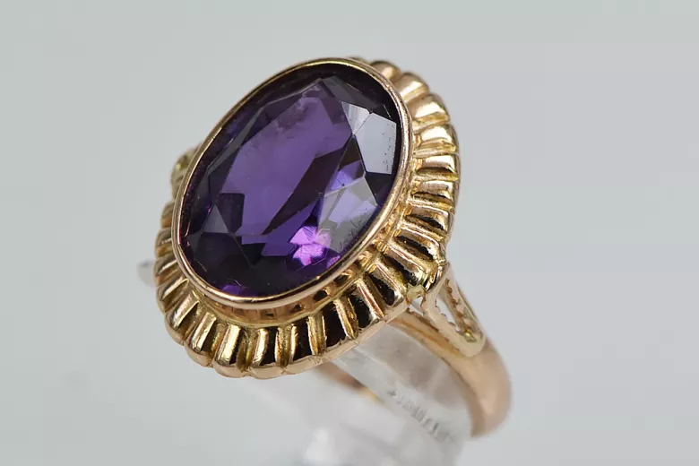 Russe soviétique rose 14k 585 or Alexandrite Rubis Émeraude Saphir Zircon bague vrc136