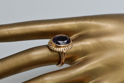 Ruso Soviet rosa 14k 585 oro Alejandrita Rubí Esmeralda Zafiro Zircón anillo vrc136