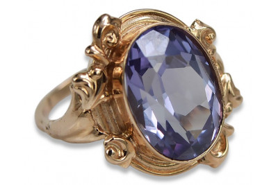 Bague Russe Soviétique Rose Or 14K Alexandrite Rubis Émeraude Saphir Zircon 585 vrc100