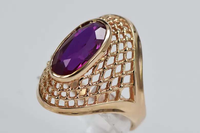 Russe soviétique rose 14k 585 or Alexandrite rubis émeraude saphir Zircon bague vrc156