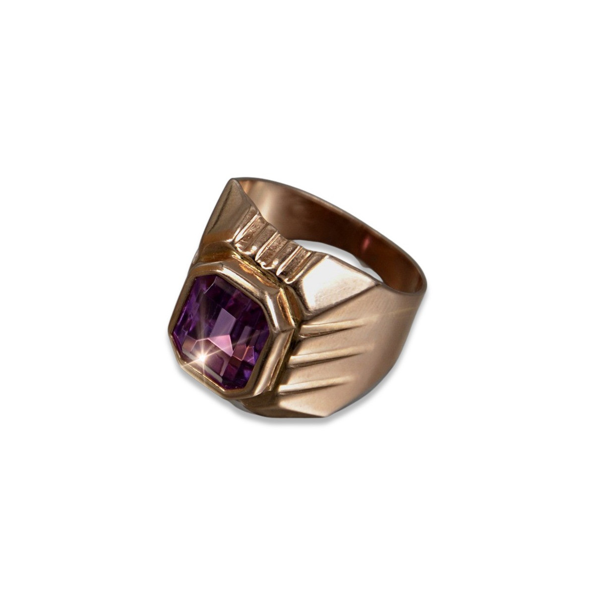 Rosa rusa Oro soviético 14k 585 Anillo de sello para hombre vsc002