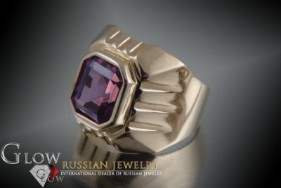 Vintage rose pink pink 14k gold 585 Men's Alexandrite signet ring Vintage vsc002