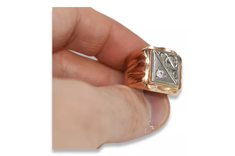 Vintage rose gold signet vs038