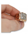 Vintage rose pink pink 14k gold 585 Men's Zircon signet ring Vintage vsc038