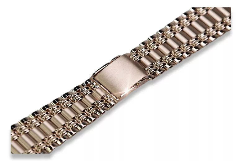 Rose rose russe 14k 585 Bracelet de montre d’homme en or soviétique mbw006r