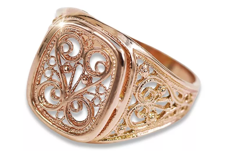 Vintage rose gold signet vs053