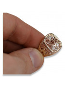 Vintage rose pink 14k 585 gold Men's signet ring vsn053