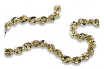 Italian galben 14k aur New Rope diamant tăiat brățară CB074y