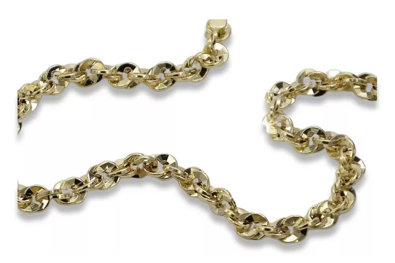 Bracelet italien jaune 14 carats New Rope diamant taillé cb074y