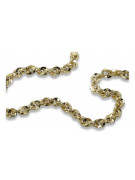 Italian galben 14k aur New Rope diamant tăiat brățară CB074y