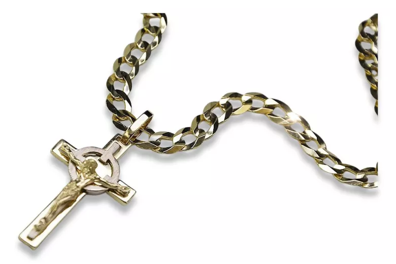 Golden cross with a chain ★ zlotychlopak.pl ★ Gold attempt 585 333 Low price!