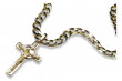 Italian yellow 14k 585 gold Catholic cross & gourmette chain 11,8g