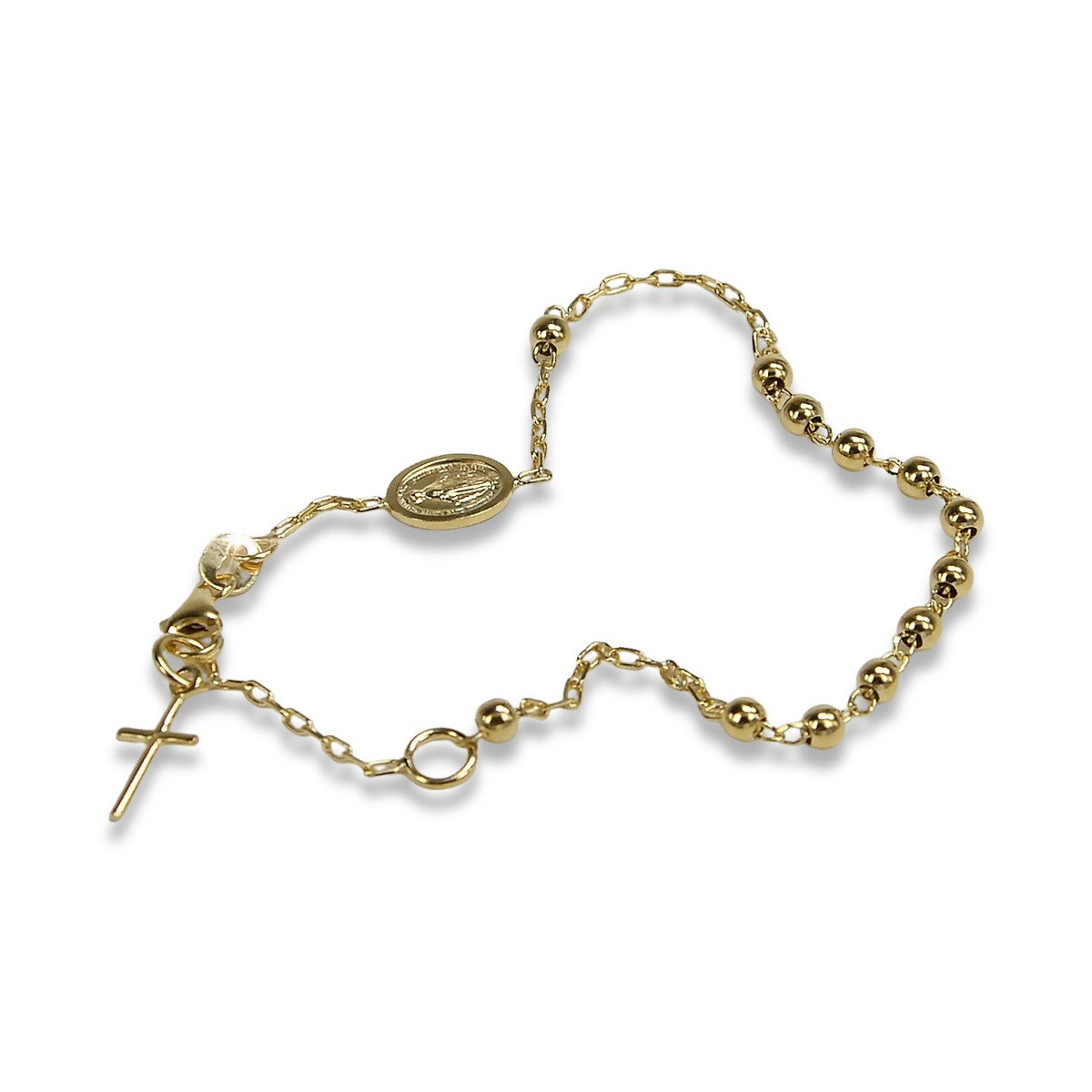 Yellow rose gold rosary bracelet★ russiangold.com ★ Gold 585 333 Low price