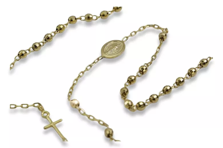 Yellow rose gold rosary chain ★ russiangold.com ★ Gold 585 333 Low price