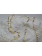 Yellow white rose 14k gold rosary chain rcc004ywr