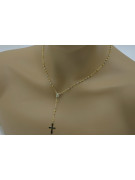 Yellow white rose 14k gold rosary chain rcc004ywr