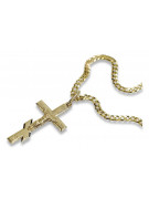 Gold Orthodox Cross Anhänger & Gurmeta 14k Goldkette oc001y&cc001y