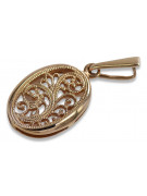 "Pendentif ovale vintage en or rose 14 carats 585, Pas de pierres" vpn088