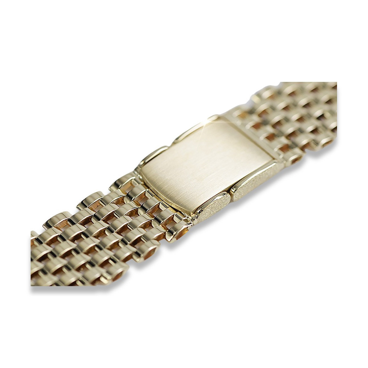 Italian yellow man's 14k 585 gold watch bracelet mbw005y