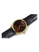 Gold men's watch Geneve ★ zlotychlopak.pl ★ Gold purity 585 333 Low Price!