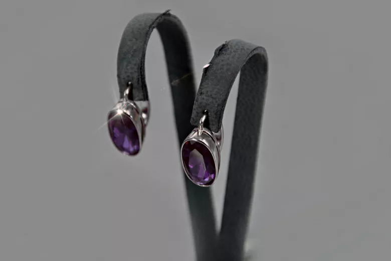 Russe soviétique argent 925 Alexandrite Rubis Émeraude Saphir Aigue-marine Zircon ... Boucles d’oreilles Vec001s