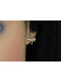 Italian 14k 585 yellow gold dragonfly zircon earrings cec015y