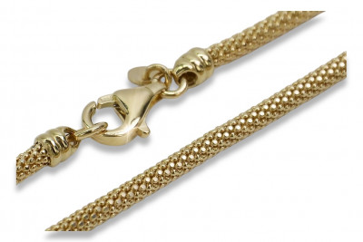 Amarillo italiano 14k oro 585 Nueva pulsera de cuerda cordón hueco cb075y