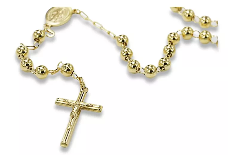 Italian yellow 14k gold 585 rosary chain rcc009y