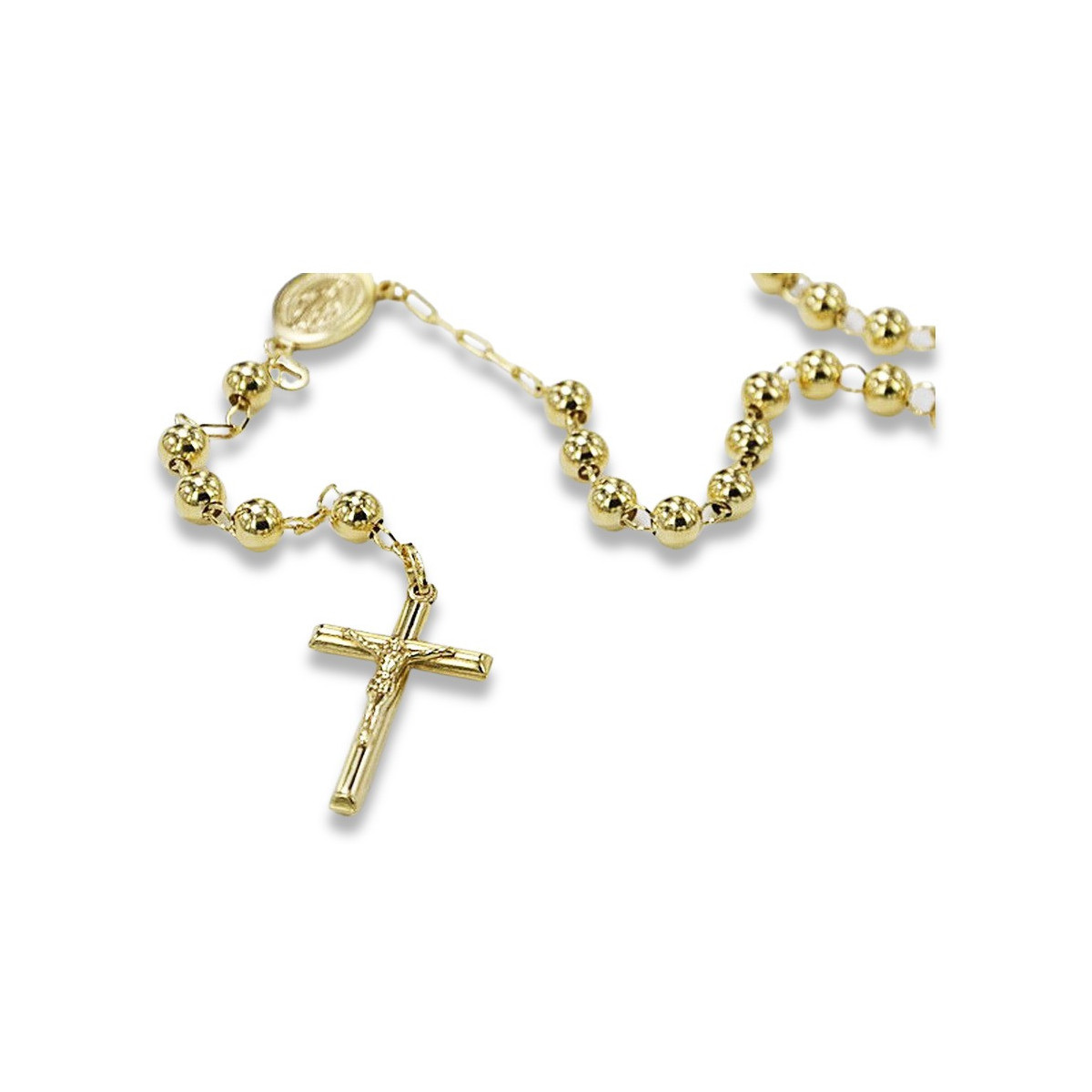 Italian yellow 14k gold 585 rosary chain rcc009y