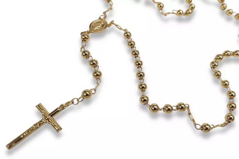 Italian yellow 14k gold 585 rosary chain rcc009y